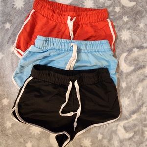 NWOT Forever 21 Set of 3 Terry Lounge Shorts Size S Blue Black Orange